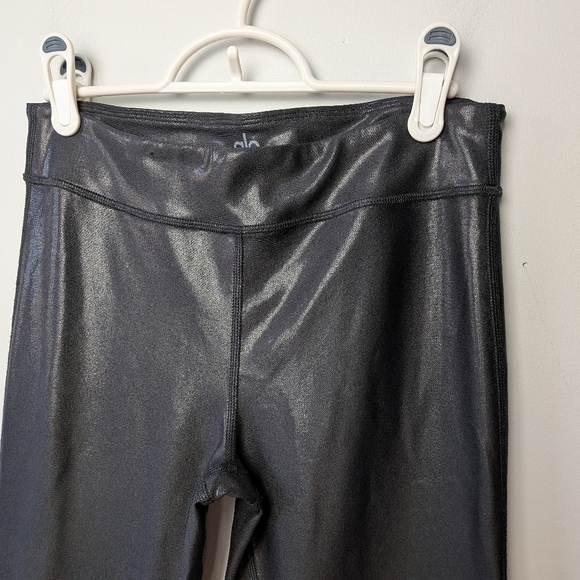 ALO Yoga Metallic Gray Flare Pants - Picture 2 of 12